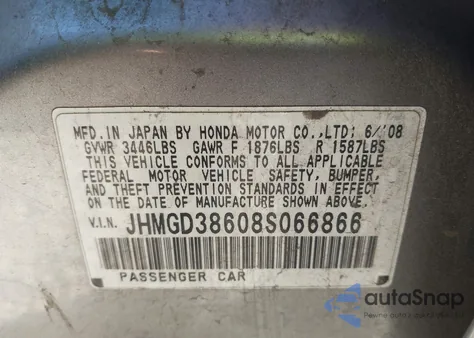 2008 Honda Fit Sport from USA, damaged, VIN JHMGD38608S066866